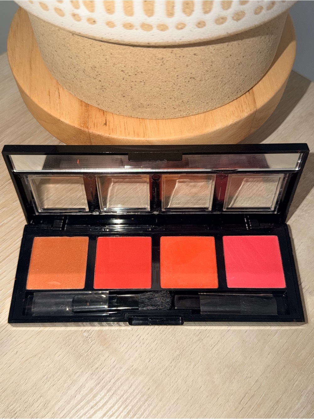 City Color Four-Shade Blush Palette — Tangerine, Coral, Orange & Hot Pink